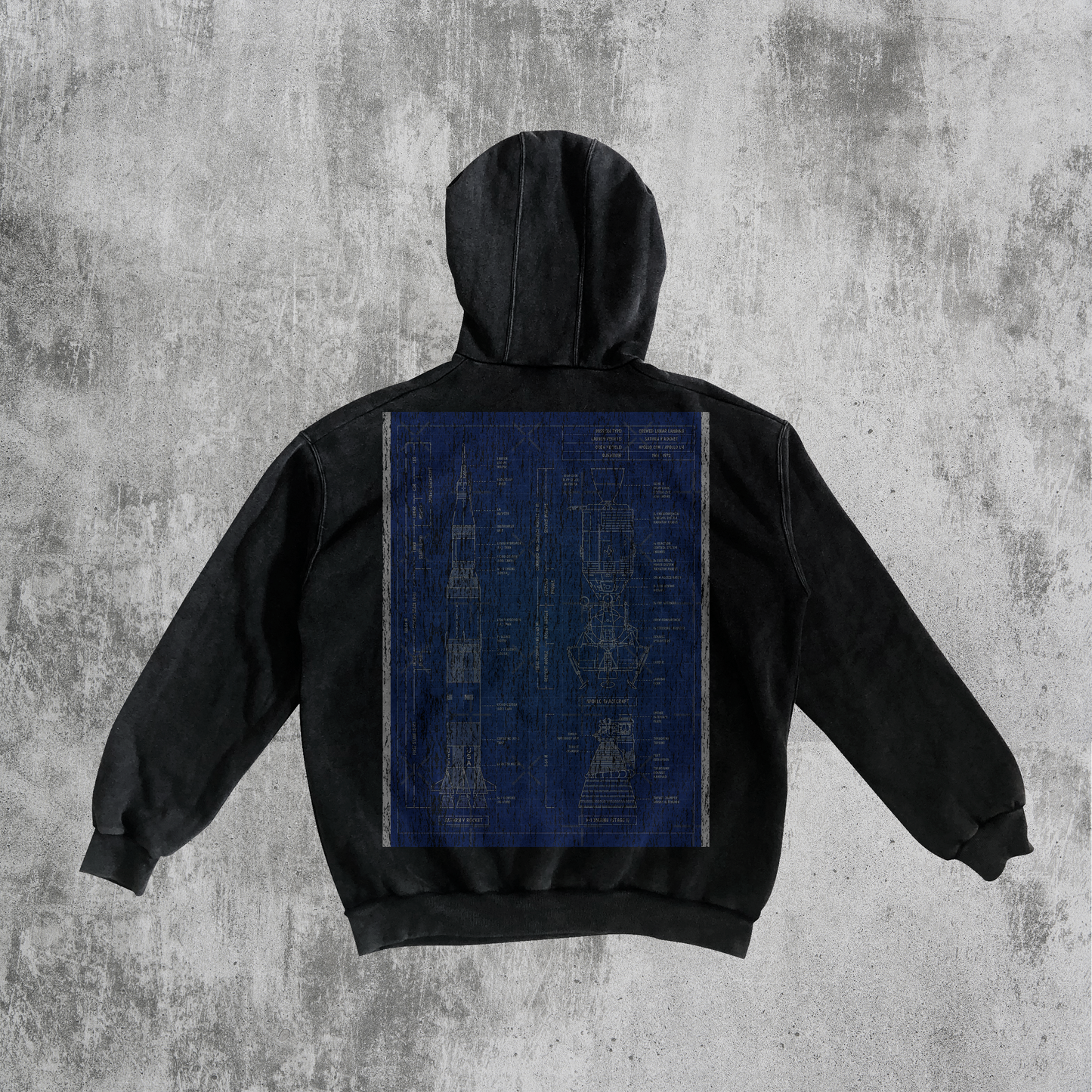 The Blueprint Washed Oversized Streetwear Hoodie